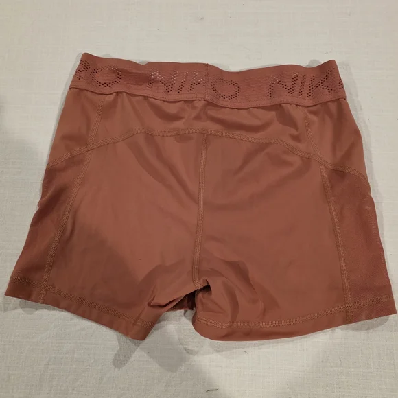 Nike Women's Rust Bike Shorts with White Swoosh - Picture 3 of 7